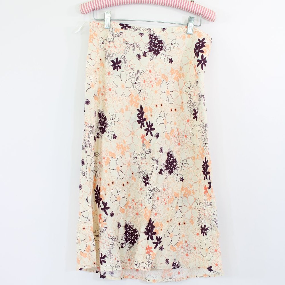 100% Linen Skirt Floral 8P